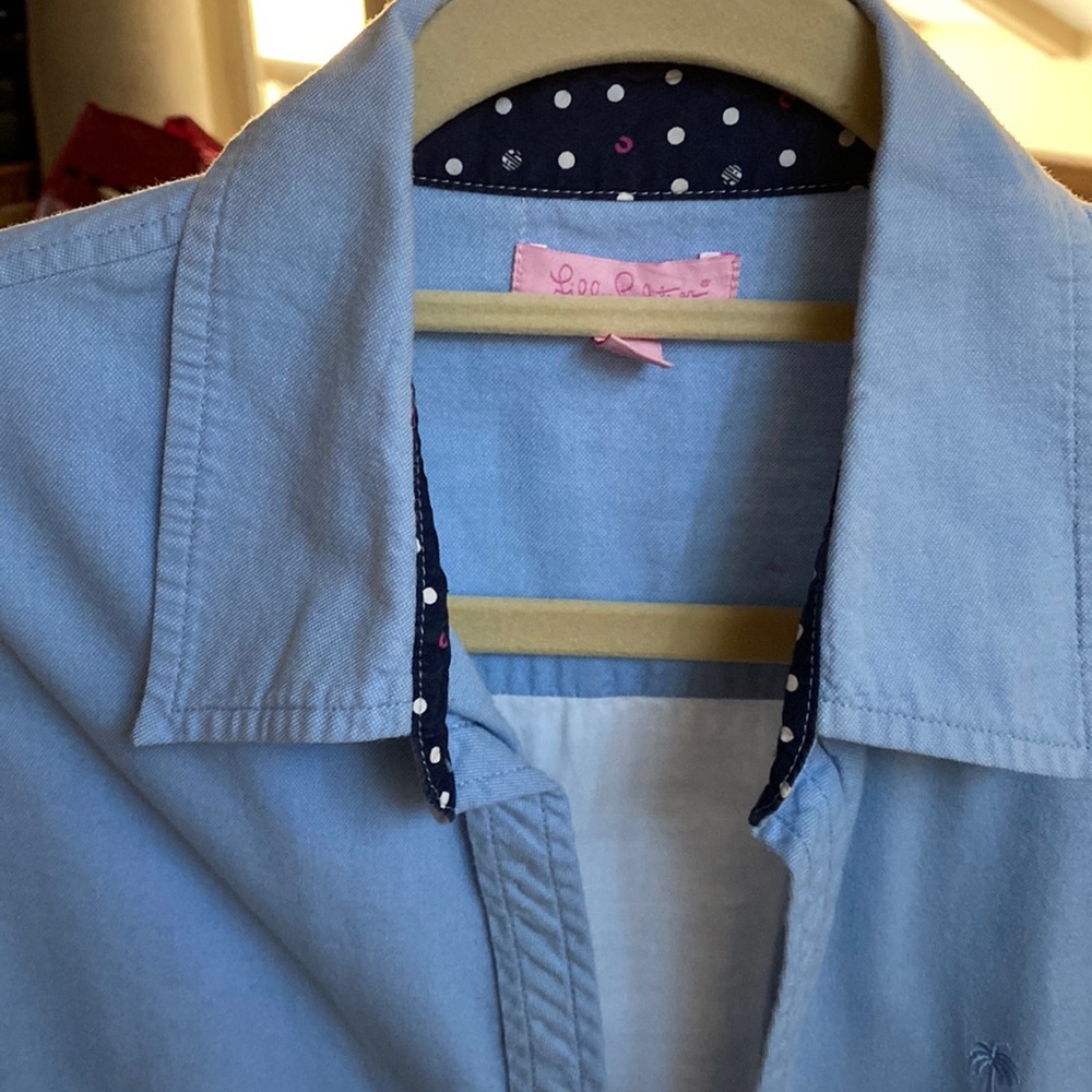 Lilly Pulitzer Button Down Poplin Shirt Dress Sz 6 see measurements